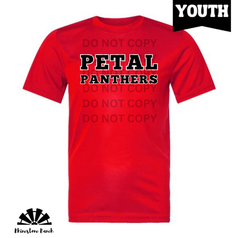 Youth Red Petal Panthers Athletic Block Drifit