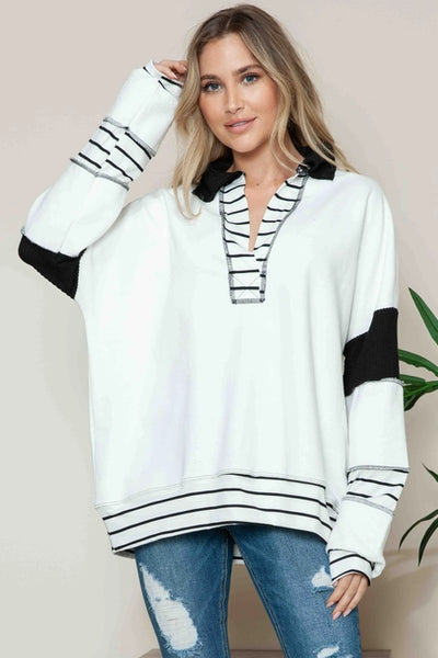 Black & White Striped Ezla Top