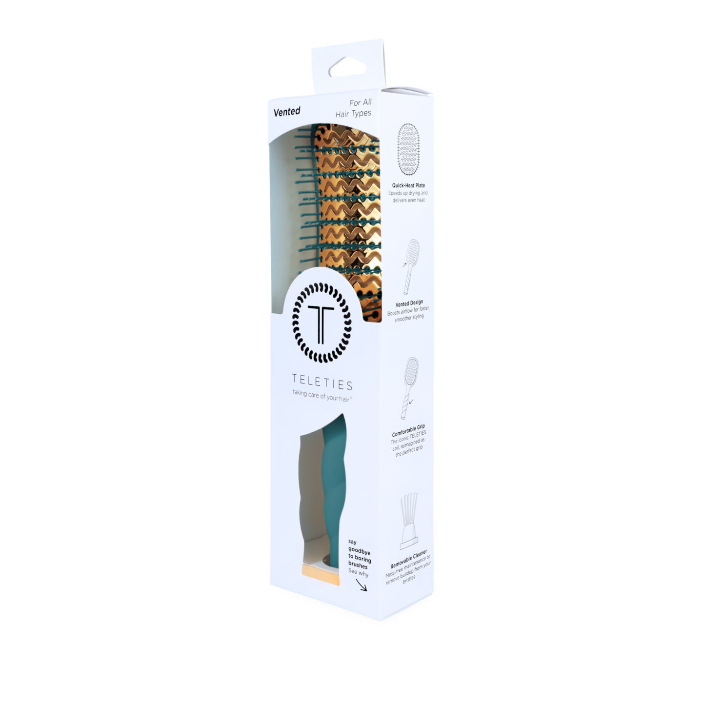 TELETIE Vented Hair Brush | Teal With It