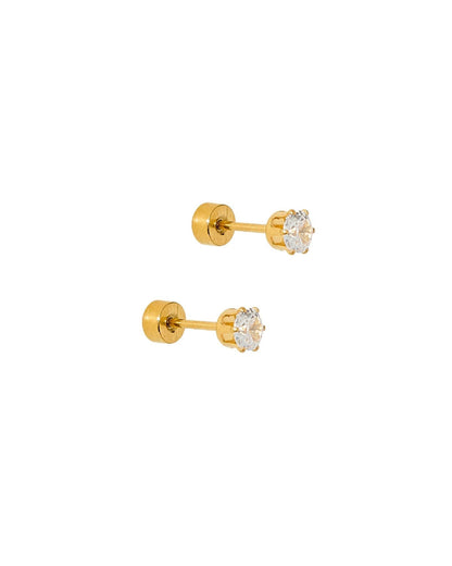 Helen Gold Screwback Stud Earrings