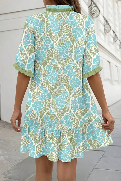 Green & Blue Lagoon Floral Dress