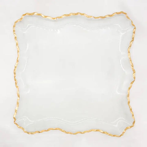 Gold & Clear Montague Square Serving Tray