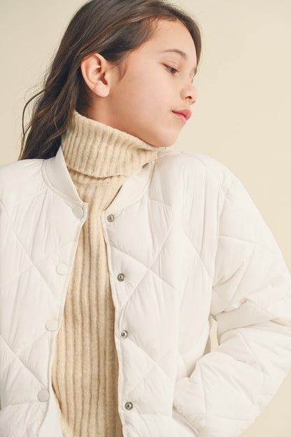 Tween Ivory Quilted Jacket