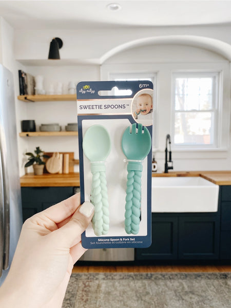 Sweetie Spoons™ Spoon + Fork Set - Mint