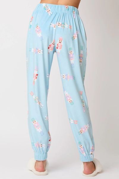 Baby Blue Fleece Nutcracker Jogger Pants