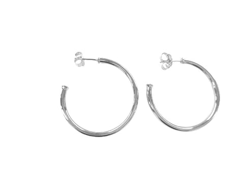 Petite Everybody's Favorite Hoops - Shiny Silver