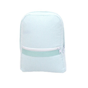 Mint Seersucker Small Backpack