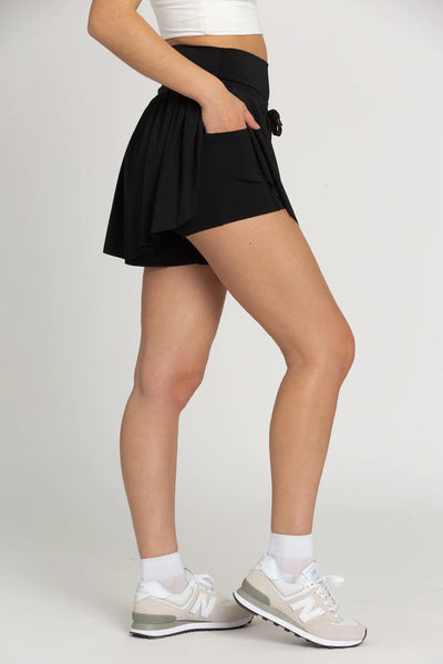 Gold Hinge Black Go-With-The-Flow Athletic Shorts