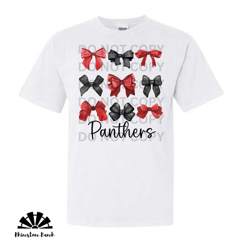 White Panthers Watercolor Bow Tee