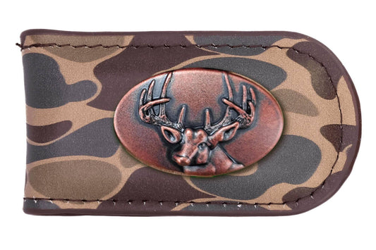 Brown & Tan Camo Buck Money Clip