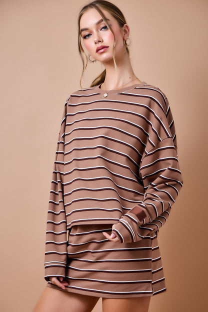 Striped Terry Lounge Sweatshirt