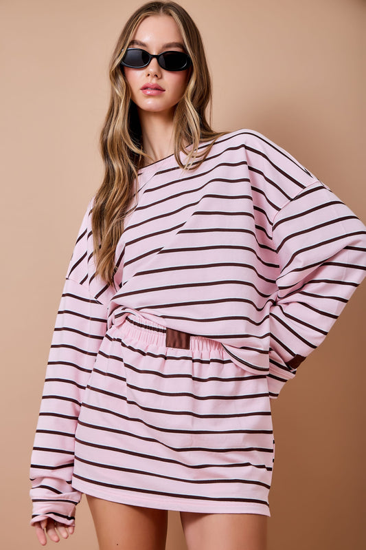 Striped Terry Lounge Sweatshirt