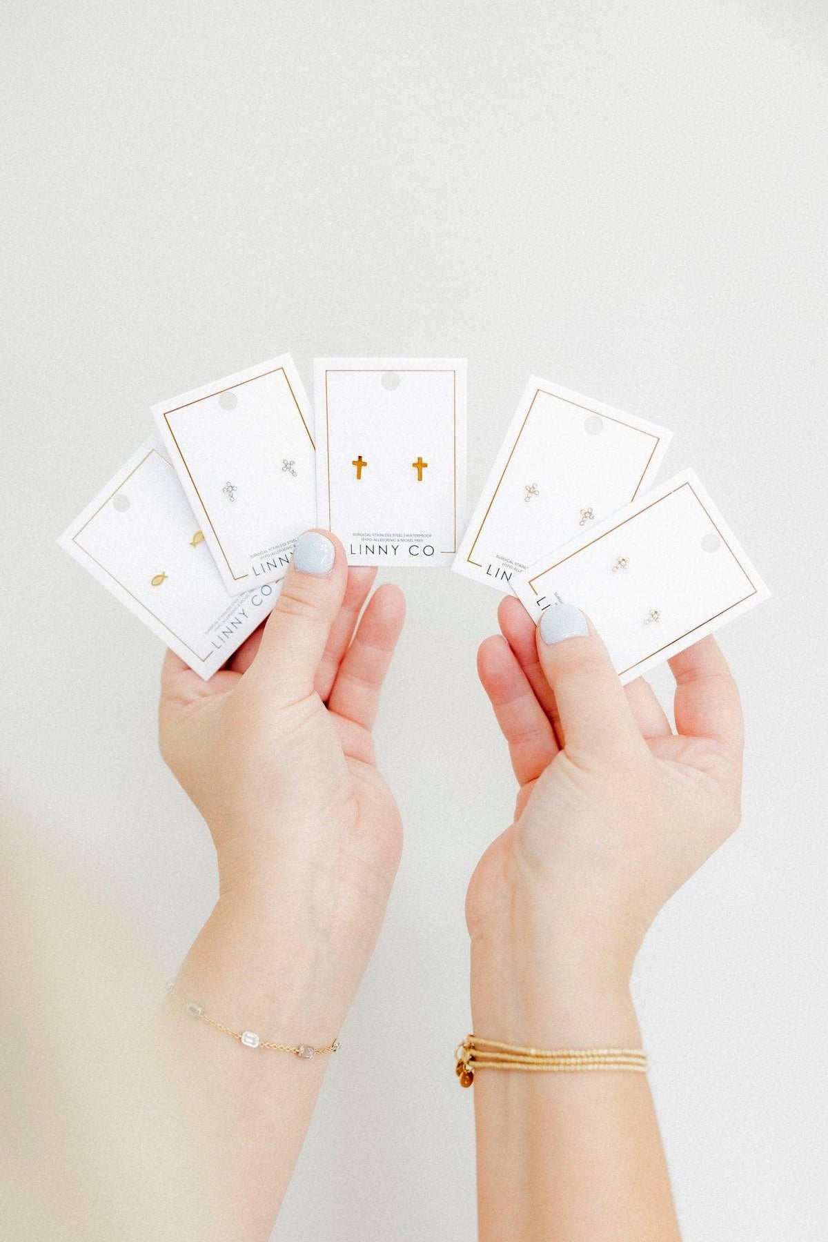 Clara Cross Pearl Screwback Stud Earrings