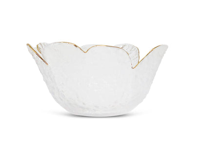 Medium Gold Rim Flower Shaped Bowl