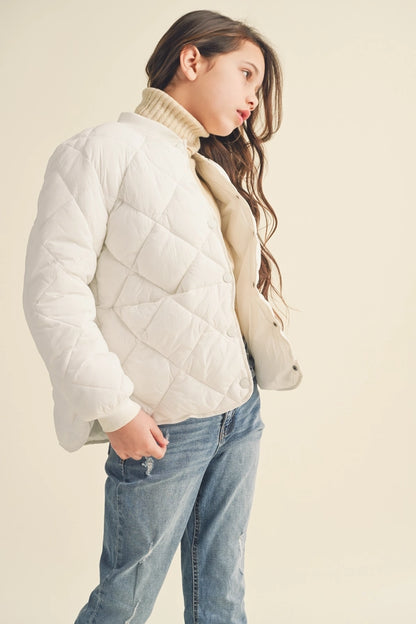 Tween Ivory Quilted Jacket