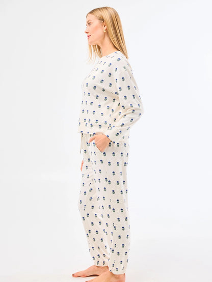 Navy Floral Foulard Sophie Jogger Set