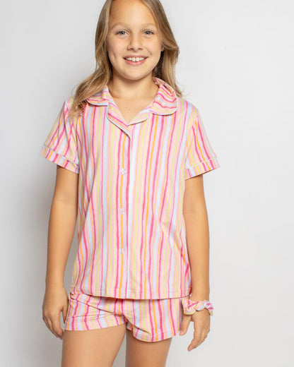 Girl's Addie Stripe Sleep Shorts Set