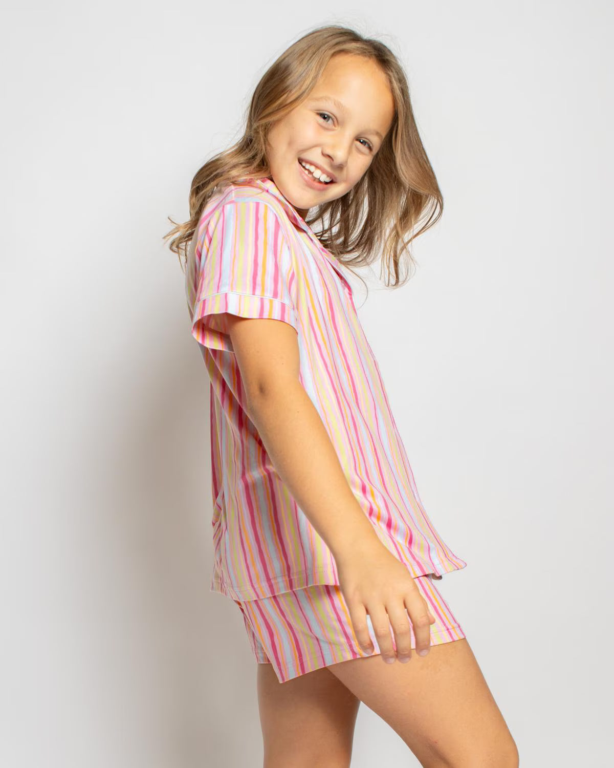 Girl's Addie Stripe Sleep Shorts Set