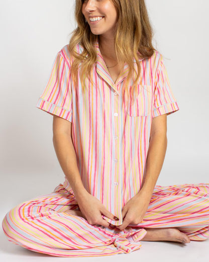 Addie Stripe Button Up Sleep Shirt