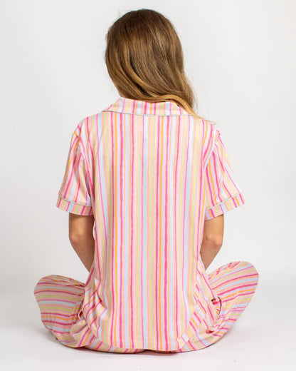 Addie Stripe Button Up Sleep Shirt