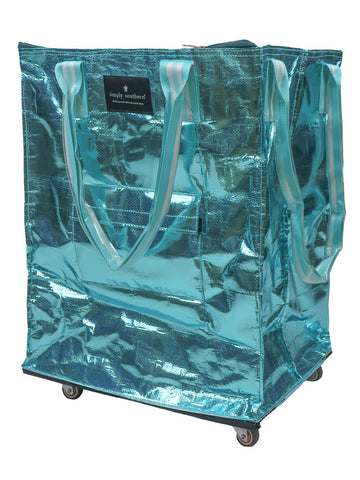 Turquoise Rolling Tote Bag