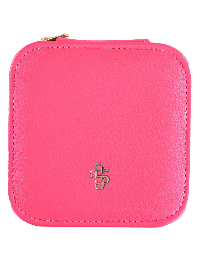 Hot Pink Leather Jewelry Case