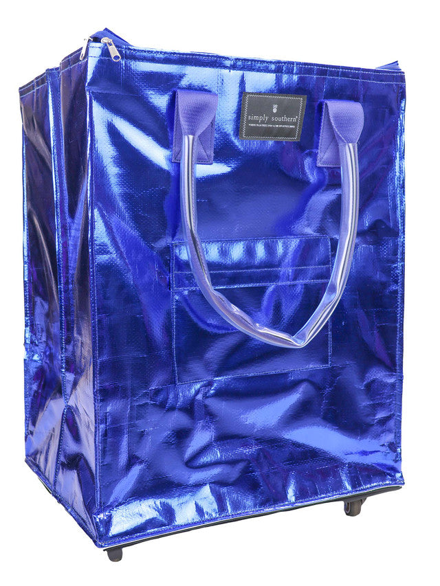 Blue Rolling Tote Bag