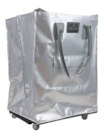 Matte Silver Rolling Tote Bag