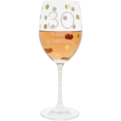 30th Gift Boxed 16 oz Crystal Wine Glass
