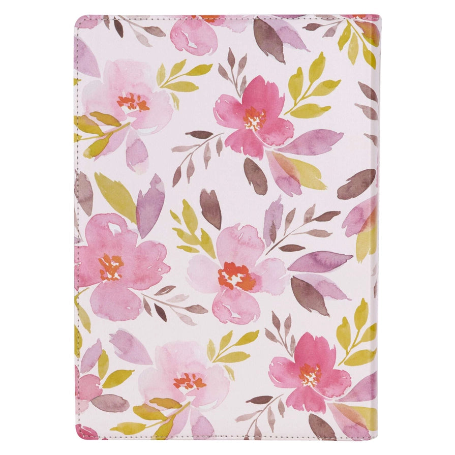 Pink Floral Spiritual Growth NLT Bible