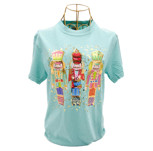 Chalky Mint Colorful Nutcrackers Gold Foil Tee