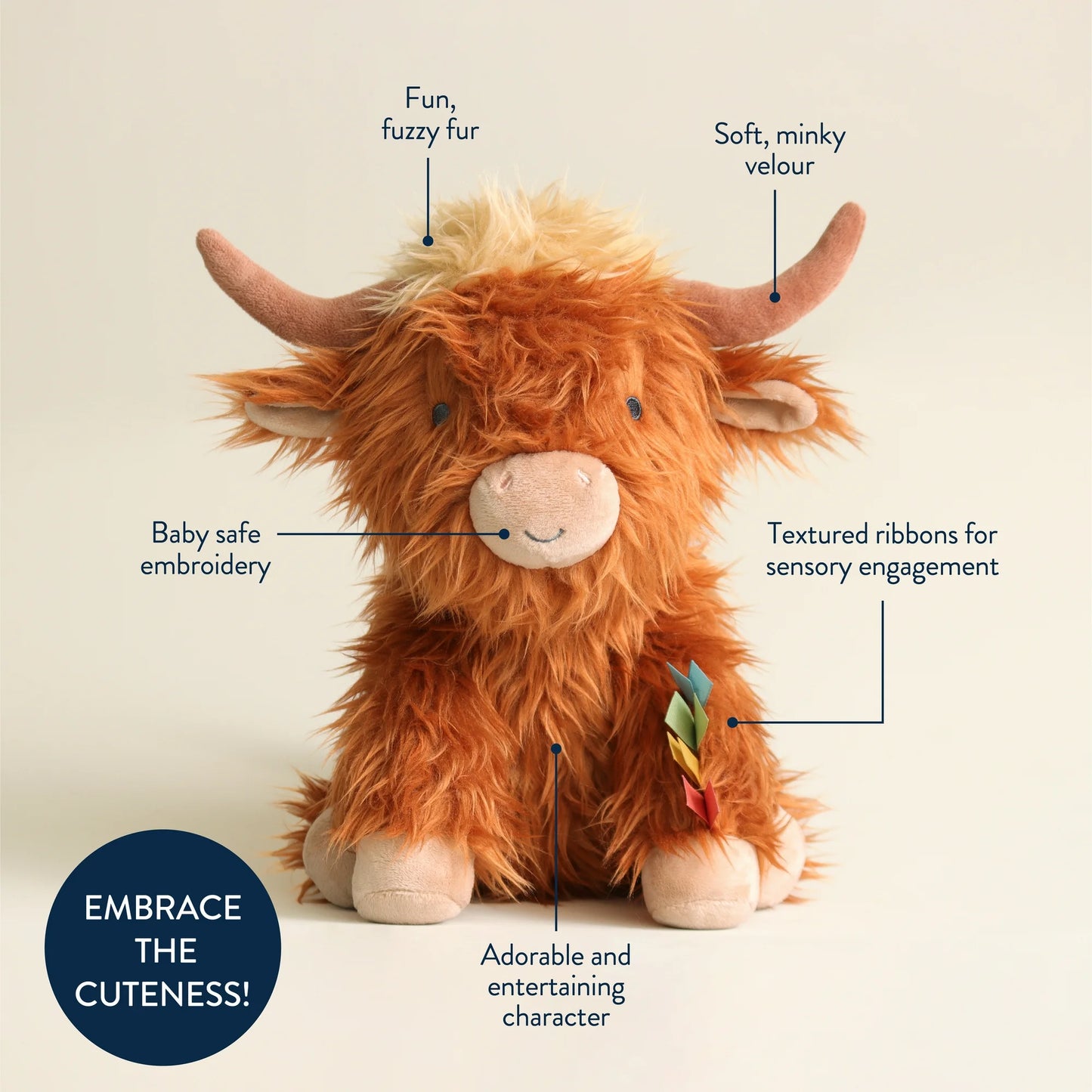 Itzy Ritzy Sweet Snuggles Plush - Wyatt the Highland Cow