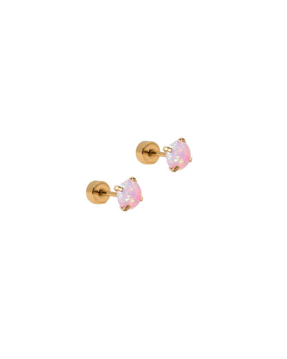Venus Opal Lilac Screwback Stud Earrings