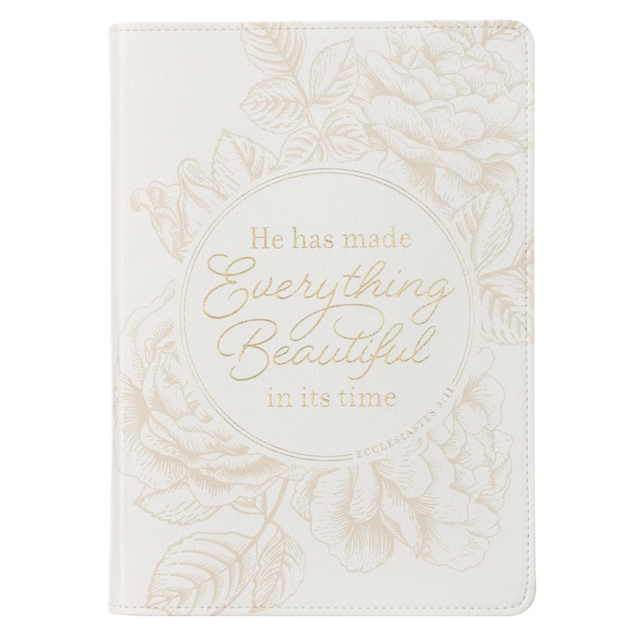 Everything Beautiful White Faux Leather Classic Journal