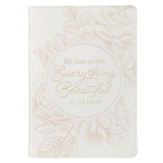 Everything Beautiful White Faux Leather Classic Journal