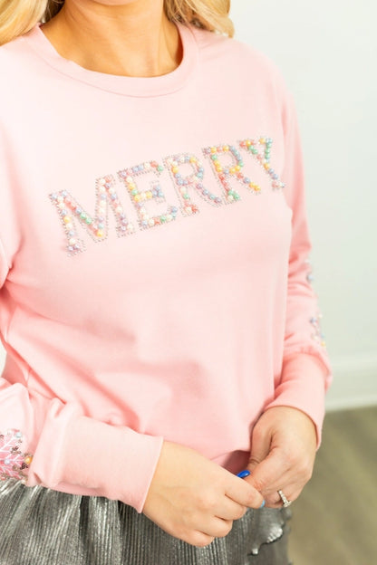 Light Pink Pearl Merry Sweatshirt