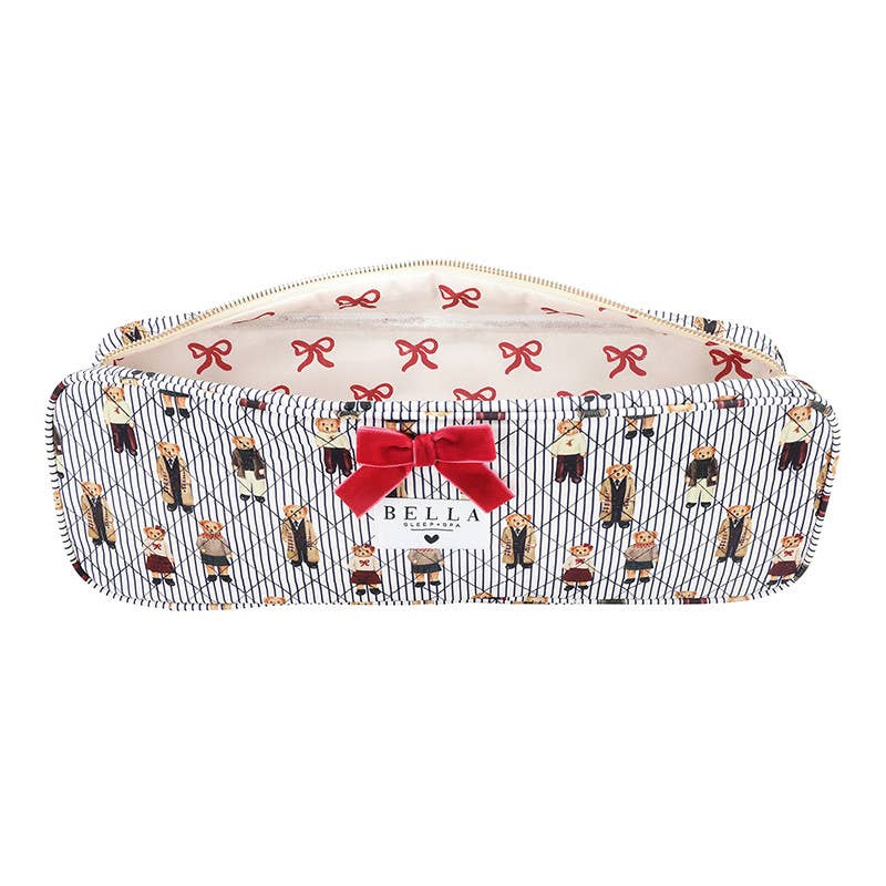 Navy Stripes + Bears Quilted Hair Tool Bag