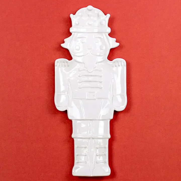 White Royal Nutcracker Shapped Platter