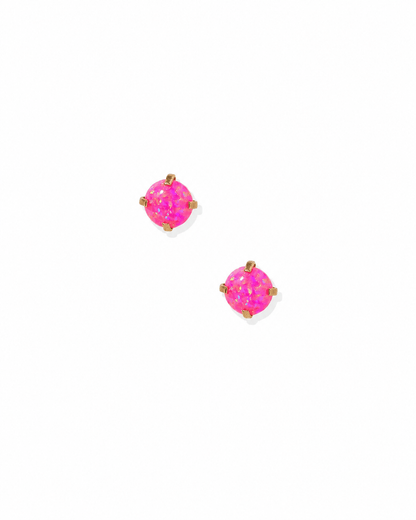 Venus Opal Neon Pink Screwback Stud Earrings