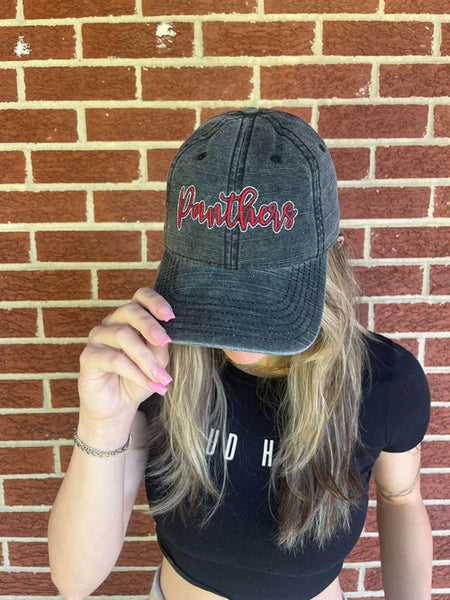 Cursive Outlined Panther Baseball Cap