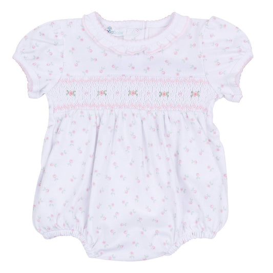 Magnolia Baby Juliette's Classics Smocked Print Short Sleeve Bubble