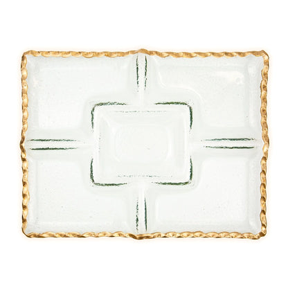 Gold & Clear Bonaparte Chip and Dip Serving Tray