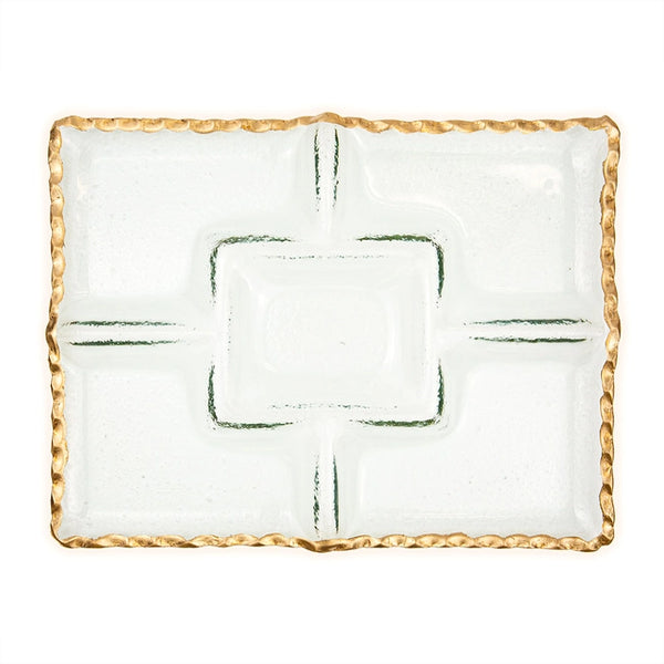 Gold & Clear Bonaparte Chip and Dip Serving Tray