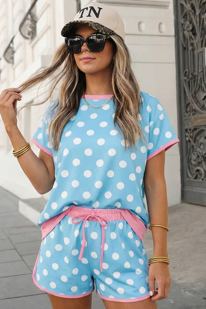 Sky Blue Dottie Days Short Set