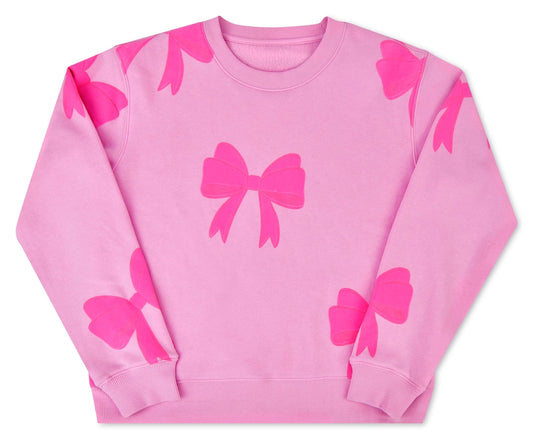 Youth Pink Ribbon Bow Sweatshirt