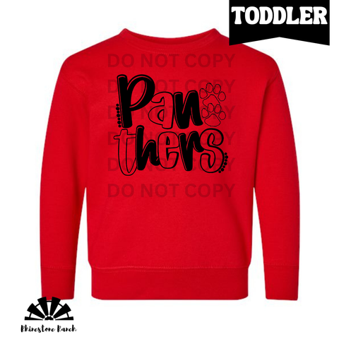 Toddler Red Panthers Dotted & Paws Sweatshirt