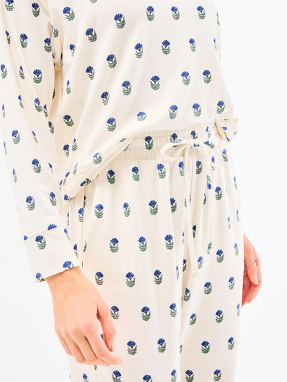 Navy Floral Foulard Sophie Jogger Set