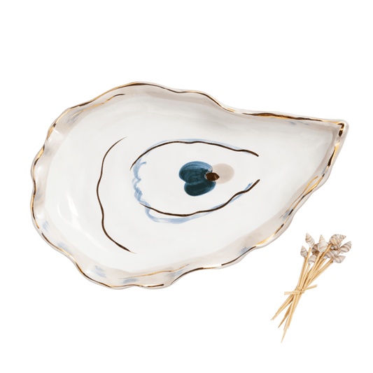 Mud Pie Small Oyster Platter Pick Set