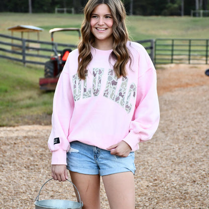Lulu Mac Light Pink Camo Monogram Sweatshirt