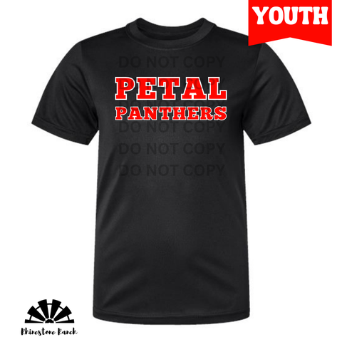 Youth Black Petal Panthers Athletic Block Drifit